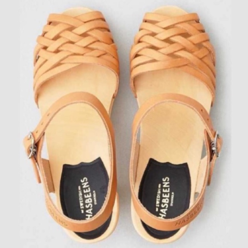 SWEDISH HASBEENS High Braided SANDALS Clogs 9.5